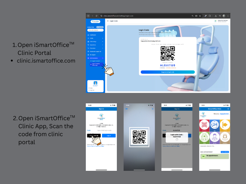 Login to iSmartOffice™ Clinic App